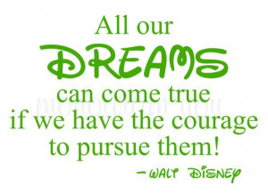 Walt Disney Quote Wall Decal 'All our Dreams can by MonogramYou, $19 ...
