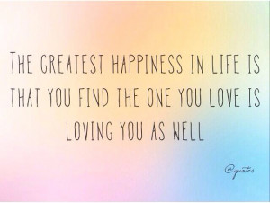Love equals happiness :)