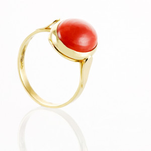 Home Button Shaped Coral Ring