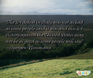 The 4-1 defeat in Italy was not