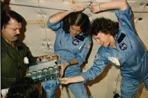 Christa McAuliffe and Barbara Morgan practice teaching from space ...
