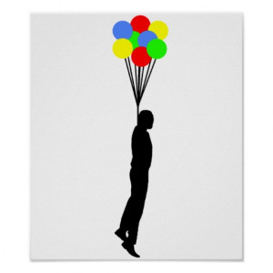 Balloon Hanging Funny Poster