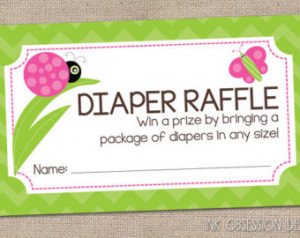 Ladybug Diaper Raffle Tickets Instant Download Printable PDF for Girls ...