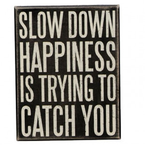 iThe Message: Slow down happiness is trying to catch you ...