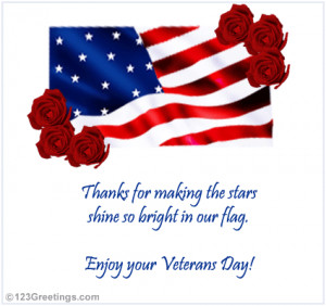 ... For Making The Stars Shine So Bright In Our Flag. Enjoy Veterans Day