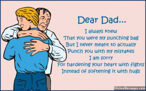 Apology I am sorry dad message