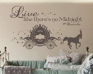... Live like there's no Midnight vinyl wall quote -Choose your own Color