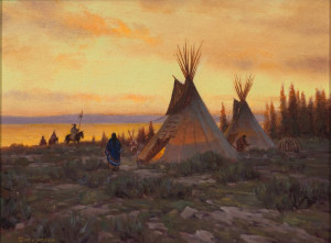 Native American Sunset Return at sunset