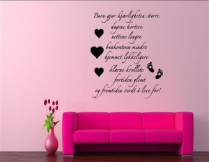 Vinyl Wall words quotes and sayings Norwegian Decal.. Barn gjor V2