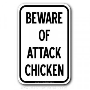 Beware Of ATTACK CHICKEN Sign 1 - Click Pic to go to our website and ...
