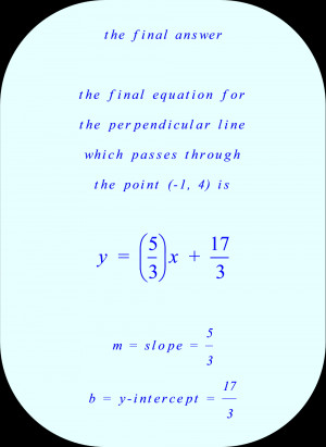 Point to Line through Perpendicular Equation