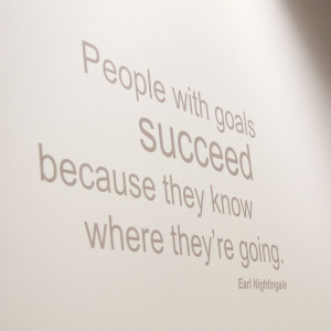 Goals lead to success wall quote