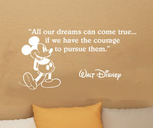 Details about Disney Mickey Mouse dreams come true wall quote vinyl ...
