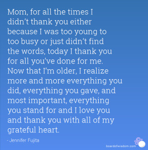 Quotes Thank You Mom ~ Happy Birthday mom quotes