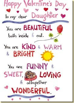 Day Card - FRONT: Happy Valentine's Day to my dear daughter ...