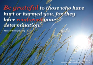 Be grateful to those who have hurt or harmed you, for they have ...