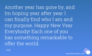 year after year I can finally find who I am and my purpose. Happy ...