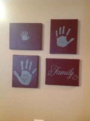 Diy handprints on canvas. Canvases,