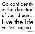 inspirational words card - Go Confidently - Thoreau