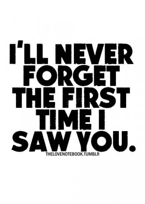 ll Never Forget The First Time I Saw You.