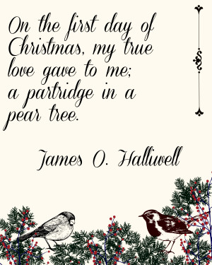 Christmas Advent Calendar Quote 13 - Partride in a Pear Tree