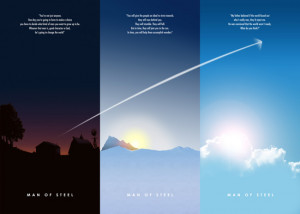 Super 'Man of Steel' Trailer Quote Art Poster Triptych by Doaly