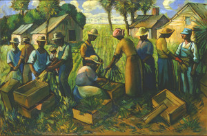 Untitled painting by Jules Andre Smith; of Eatonville life.