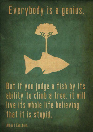 Albert Einstein quote fish and tree