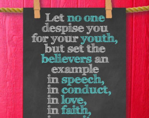 Christian Quotes For Teenagers 1 timothy 4:12 bible verse