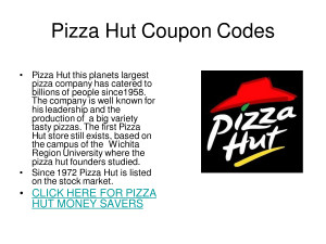 pizza hut coupon codes