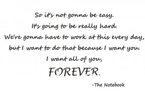 The Notebook So It's Not Gonna Be Easy It's Going To Be Really Hard ...