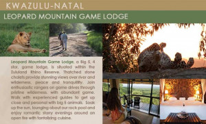 Leopard Mountain Game Lodge, Zululand Rhino Reserve / KwaZulu-Natal ...