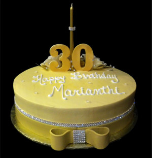 Diamonds are a Girl's Best Friend 30th Birthday Cake, Gold Buttercream ...