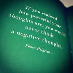 No more negative thoughts.