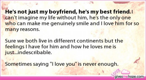 True love - He's not just my boyfriend, he's my best friend.