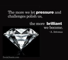 Pressure can make us brilliant ... If handled correctly. More