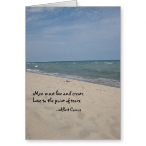 Beach Birthday Card with Albert Camus Quote
