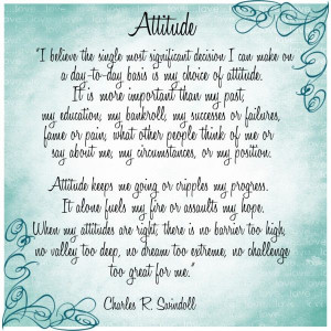 quote about Attitude by Charles R. Swindoll...