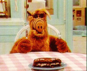 ALF eating (out of 