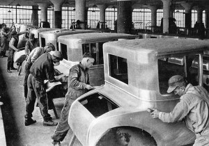 ethic, assembly line, division of labor, free market Ford Assembly ...