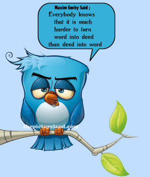 Cartoon Owl Picture With Quotes on Deeds