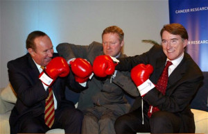 Coming out fighting: Andrew Neil, Rory Bremner and Peter Mandelson at ...