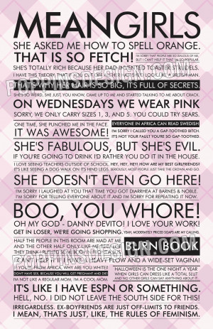Mean Girls Quotes Tumblr 18x24 mean girls quote poster