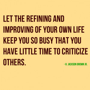 Improving of your own life keep