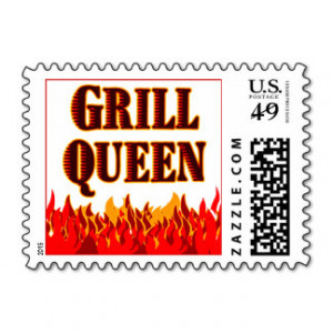 Grill Queen Red Flames BBQ Postage