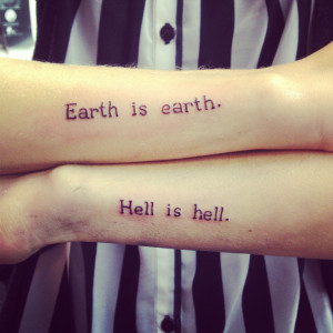 Earth is earth. Hell is hell.