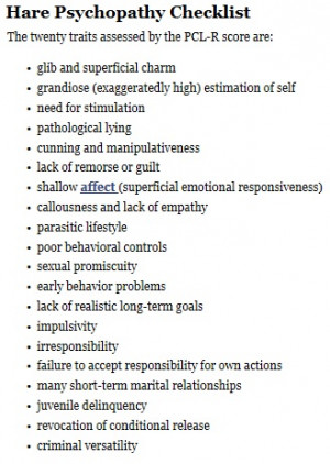 Hare Psychopathy Checklist