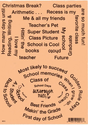 Details about Scrapbook Mania Stickers - SCHOOL DAYS Words Sayings