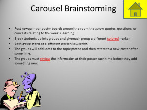 Carousel Brainstorming Post newsprint or poster boards around the room ...