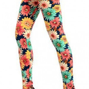 Colorful sunflower leggings size medium